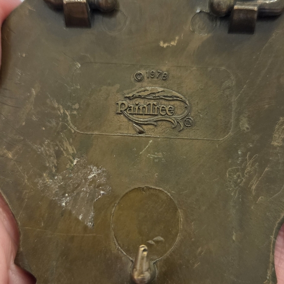 Vintage 1978 Raintree Black And Gold Belt Buckle With Bull Skull - Picture 4 of 6